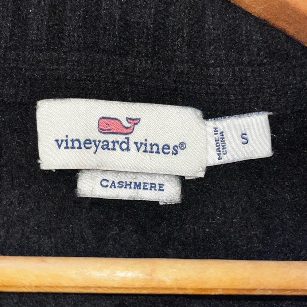 Vineyard Vines Cashmere cardigan black mock neck preppy chunky small academia - Picture 10 of 11